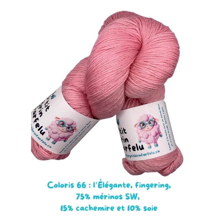 L'Élégante fingering, Coloris 66, Josée peint les murs de sa chambre en bleu royal.