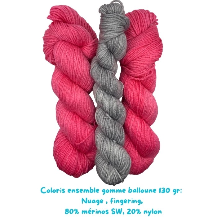 Nuage fingering: Ensemble " bas Gomme balloune" 
