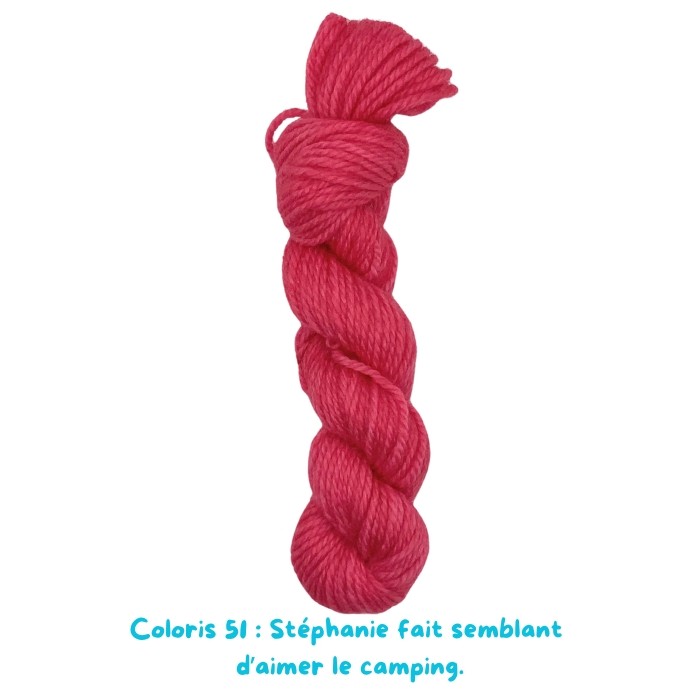 Coloris 51 : Stéphanie fait semblant  d’aimer le camping.