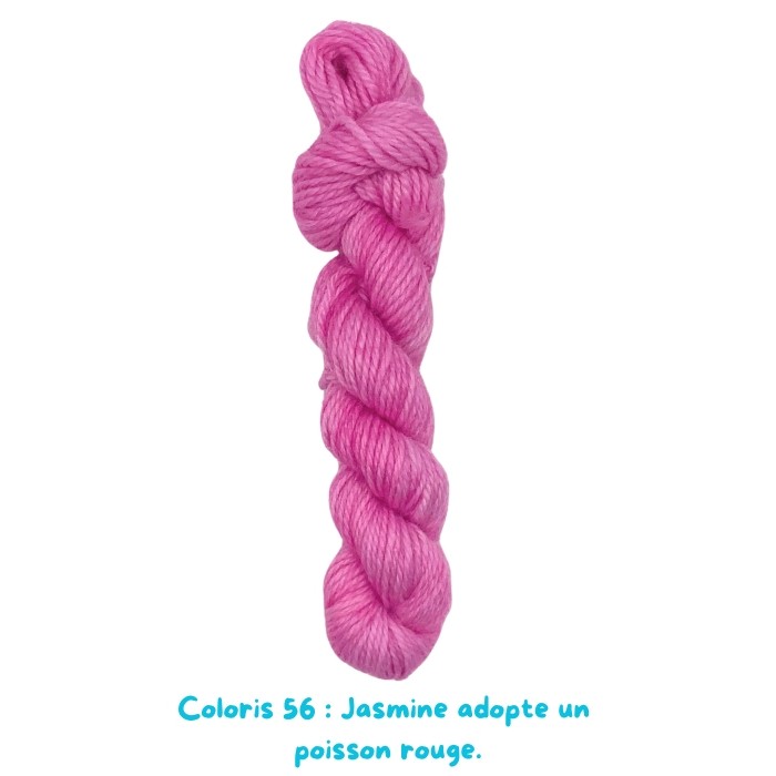 Coloris 56 : Jasmine adopte un  poisson rouge.